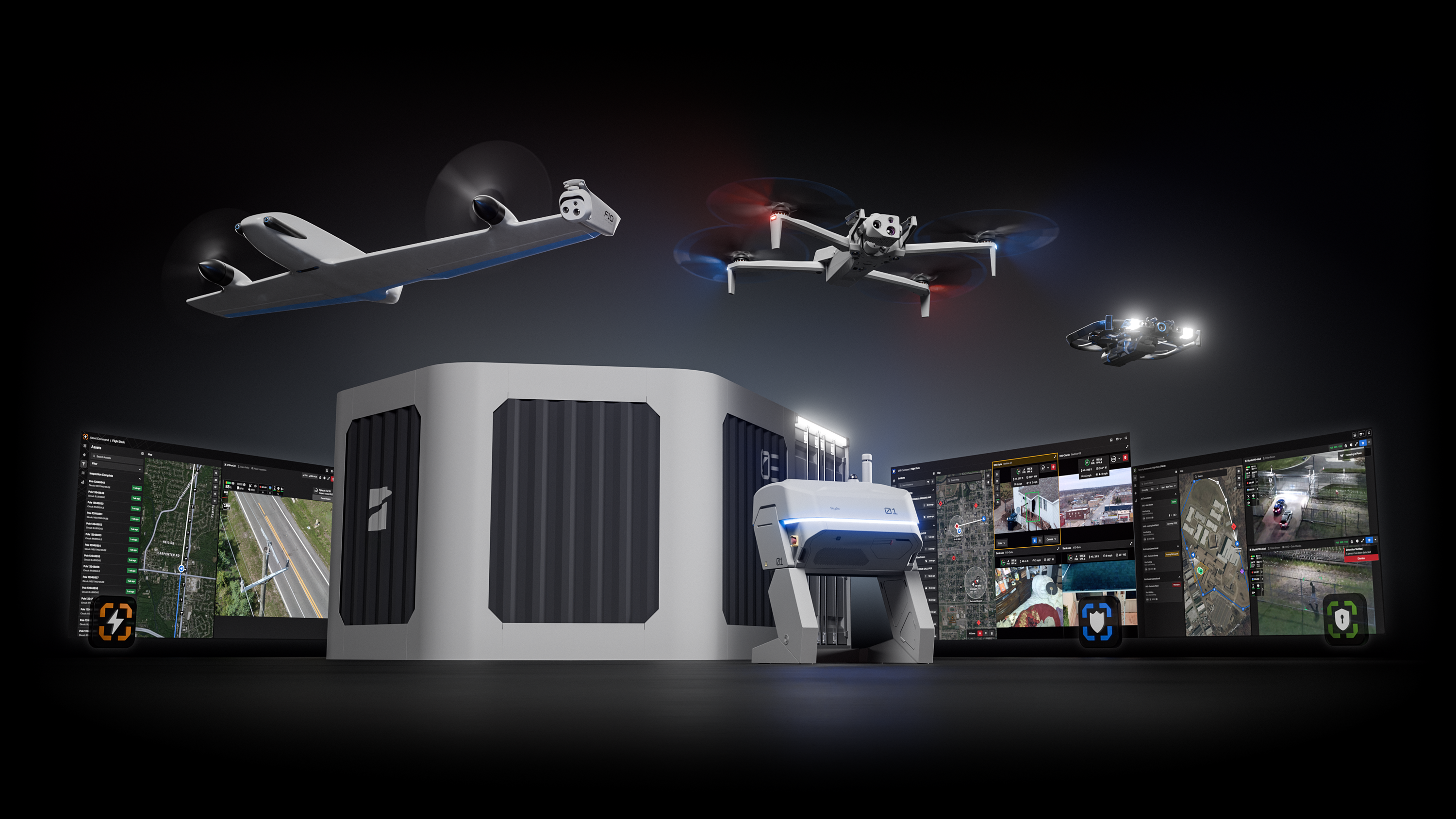 Skydio F10 and MegaDock product visual