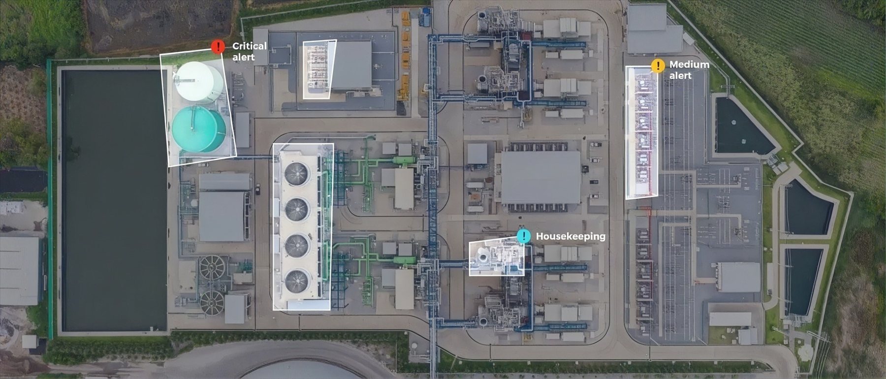 Percepto operations mapped on a geospatial interface. Product context, not a screenshot of Axion.